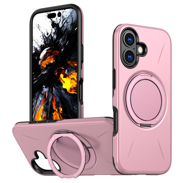A-One Brand - iPhone 17 Mobilskal MagSafe Rotating Kickstand - Rosa