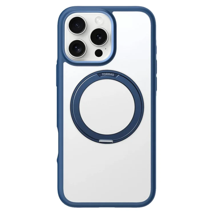 Torras - Torras iPhone 16 Pro Mobilskal Magsafe Ostand R Fusion - Marinblå