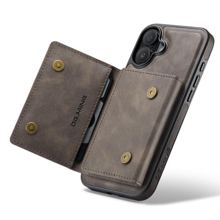 DG.MING - DG.MING M5 Series Mobilskal till iPhone 16 Plus Magnetiskt Konstläder Brun