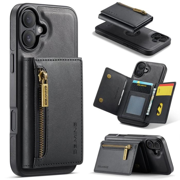 DG.MING - DG.MING M5 Series Mobilskal till iPhone 16 Plus Magnetiskt Konstläder Svart