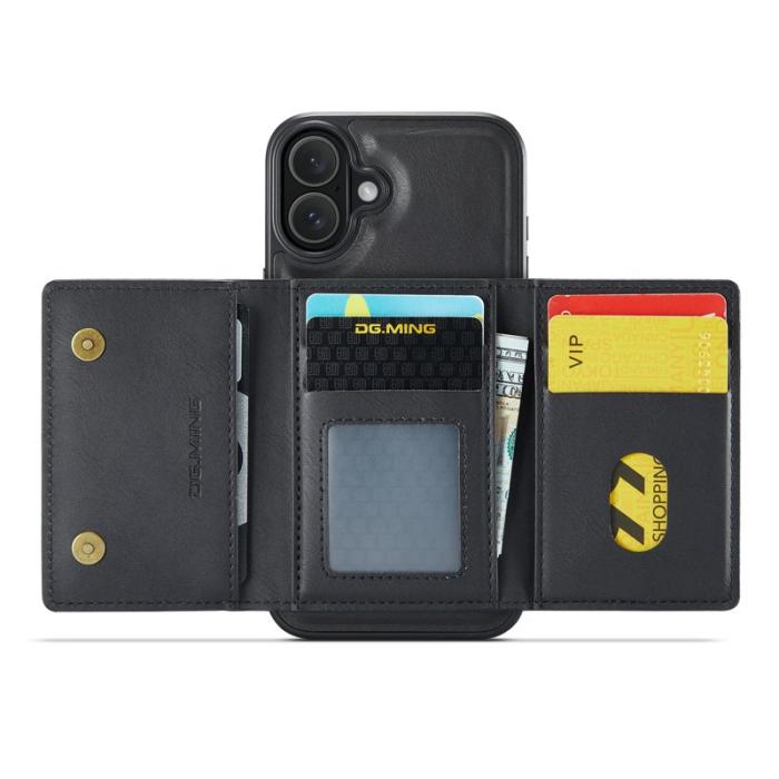 DG.MING - DG.MING M5 Series Mobilskal till iPhone 16 Plus Magnetiskt Konstläder Svart