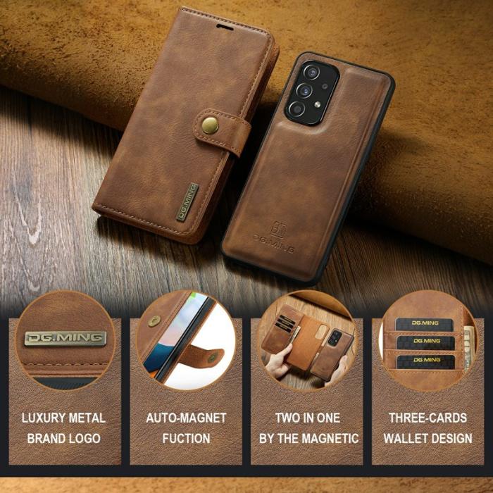 DG.MING - DG.MING Samsung Galaxy A53 5G Flip Plånboksfodral Brun