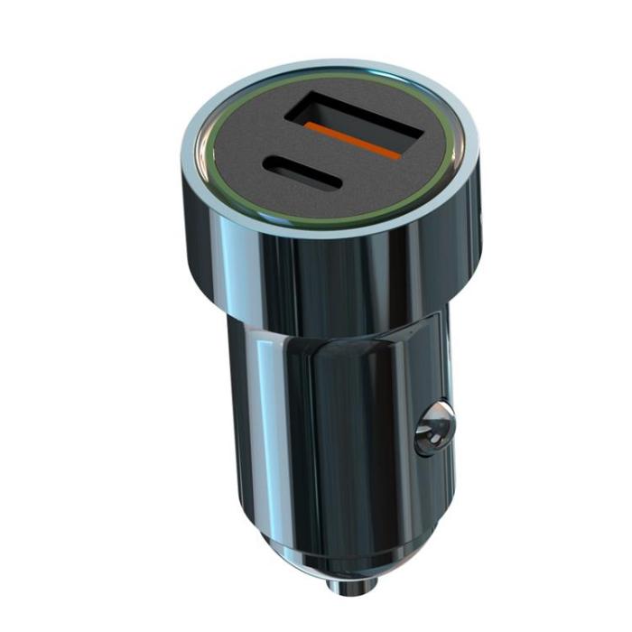 XO - XO Billaddare 1X USB 1x USB-C PD QC 3.0 20W CC32 - Blå