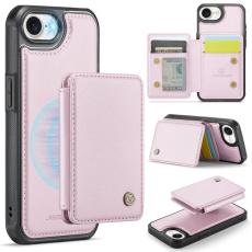 JEEHOOD - JEEHOOD J05 Fodral iPhone 16e Konstl&auml;der med Avtagbar Kortv&auml;ska - Rosa