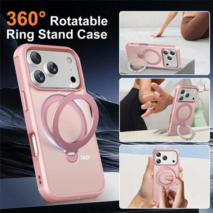 A-One Brand - iPhone 17 Pro Mobilskal MagSafe Kickstand TPU + PC - Rosa
