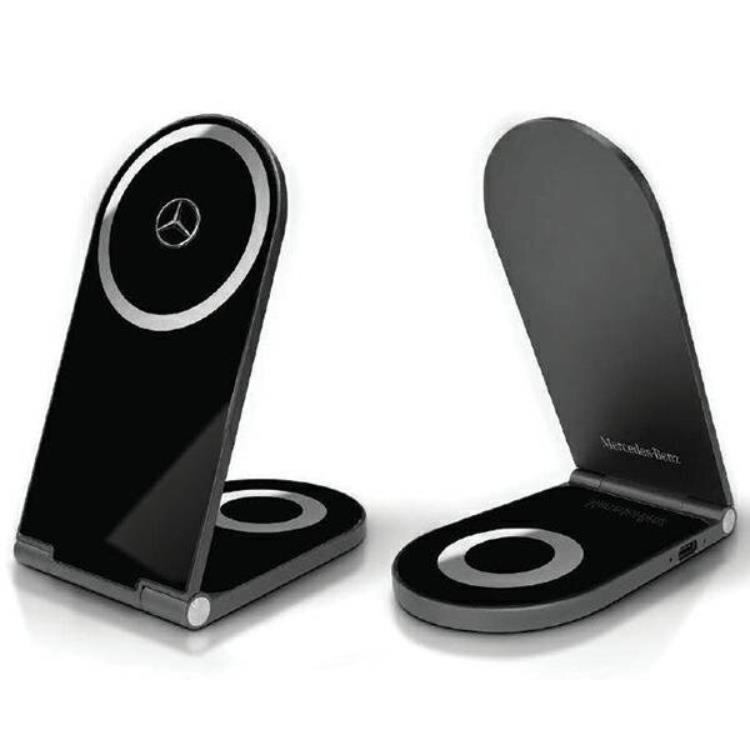 Mercedes 2-in-1 Trådlös Laddare Magsafe Induktionsladdare Silver Stars - Svart | 505295 | AlltMobil
