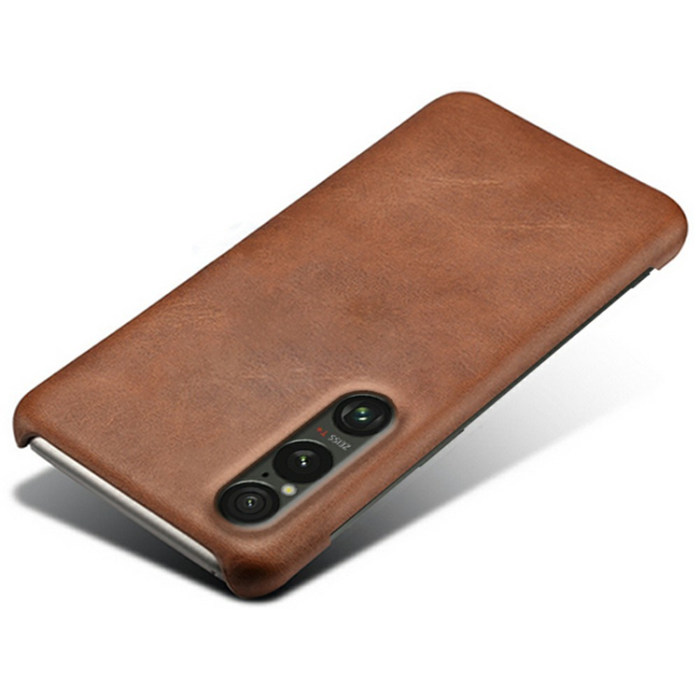 A-One Brand - Sony Xperia 1 VII Mobilskal Calfskin Texture PU-Läder - Brun