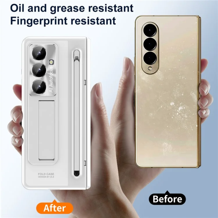 A-One Brand - Galaxy Z Fold 7 Mobilskal med Skärmskydd och Stylus Hinge - Vit