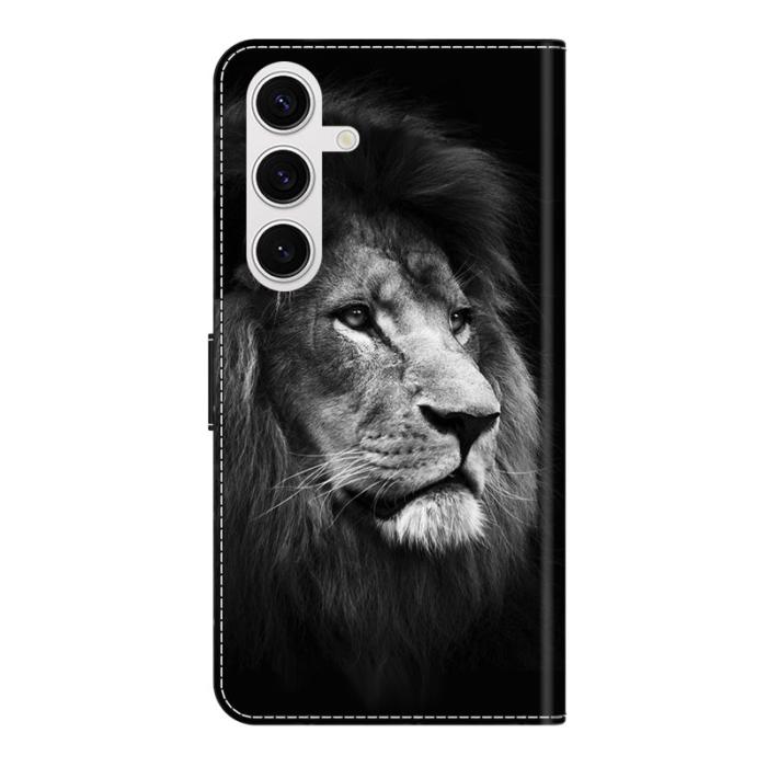 OEM - Samsung Galaxy S26 Fodral Mönstertryck Ställ Läder Flip - Lejon