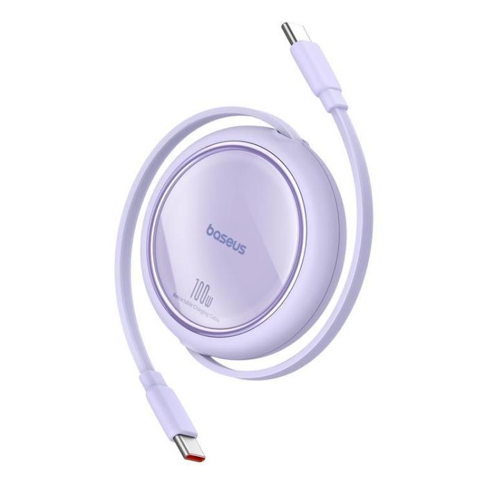 BASEUS - Baseus Retractable Free2Draw Mini USB-C - USB-C 100W 1m - Lila