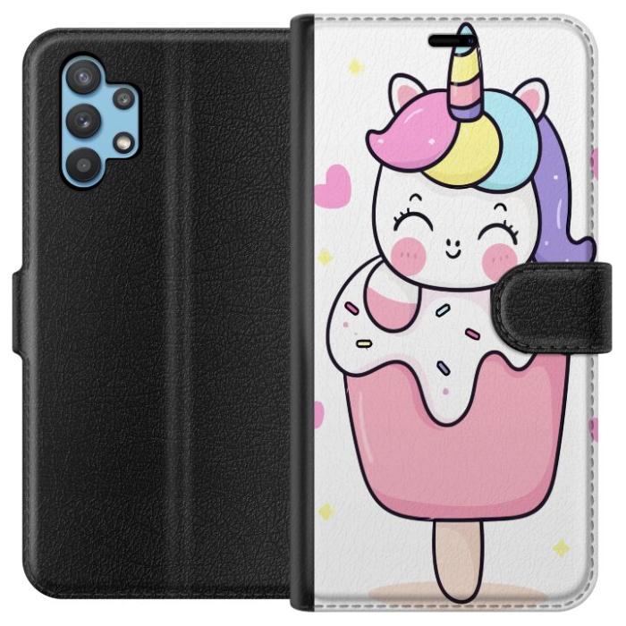 iSecrets - Plånboksfodral till Samsung Galaxy A32 5G med Glad enhörning