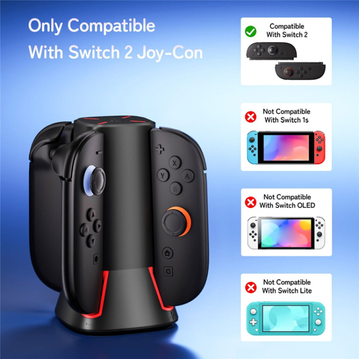 OEM - Nintendo Switch 2 Joy-Con Spelkontroller Laddningsstation Z30 - Svart