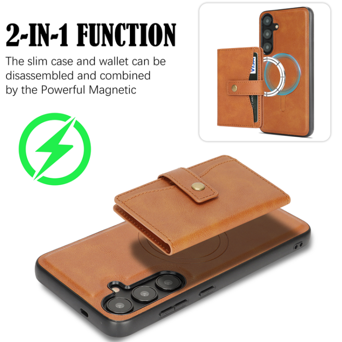 A-One Brand - Galaxy S25 Mobilskal MagSafe Detachable Korthållare Kickstand