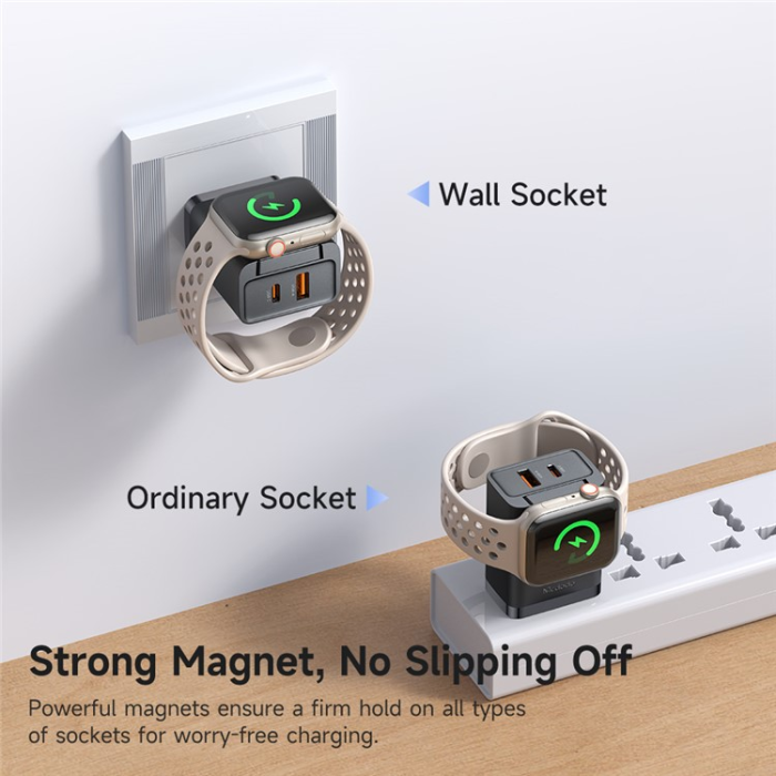 Joyroom - JOYROOM 2i1 Snabbladdare 30W USB-C/USB-A Watch Trådlös Laddare