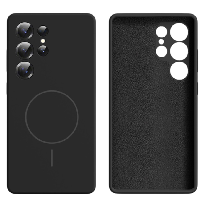 A-One Brand - Galaxy S25 Ultra Mobilskal MagSafe Silikon Soft Skin - Svart