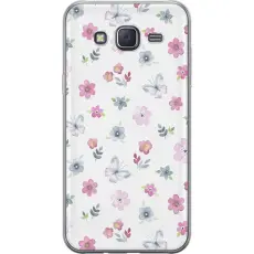 Gustaf - Mobilskal till Samsung Galaxy J5 med Blommor och fj&auml;rillar