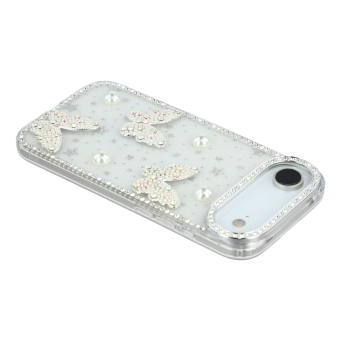 A-One Brand - iPhone Air Mobilskal Rhinestone Edge Pearl Butterfly
