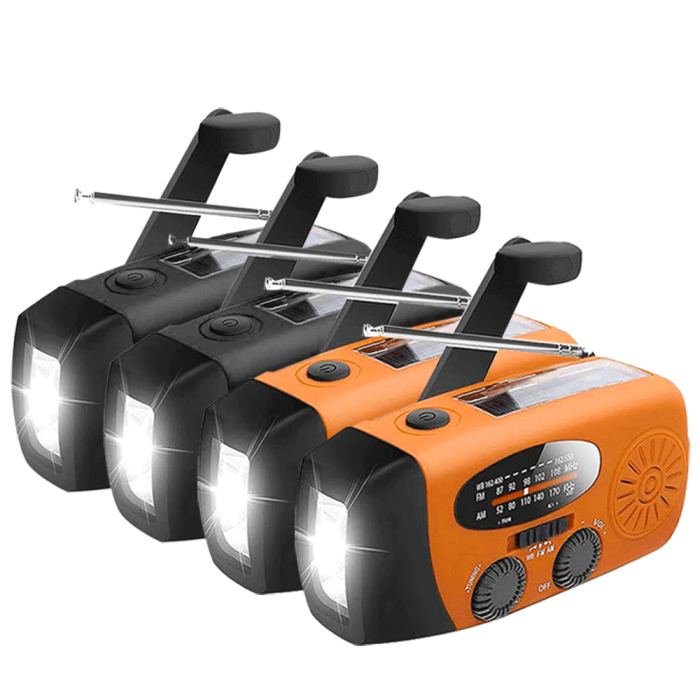 UTGATT1 - [4 PACK] Vevradio 2000mAh Powerbank, Ficklampa - 2 Orange 2 Svart