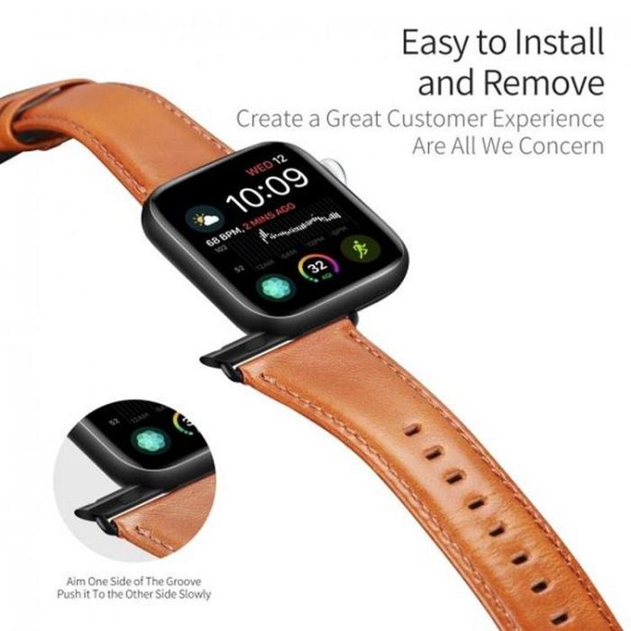 Dux Ducis - Dux Ducis Apple Watch 44/45/46/49mm Armband Äkta Läder