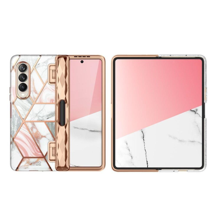 SupCase - Supcase Galaxy Z Fold 4 Skal Pen - Marblerosa