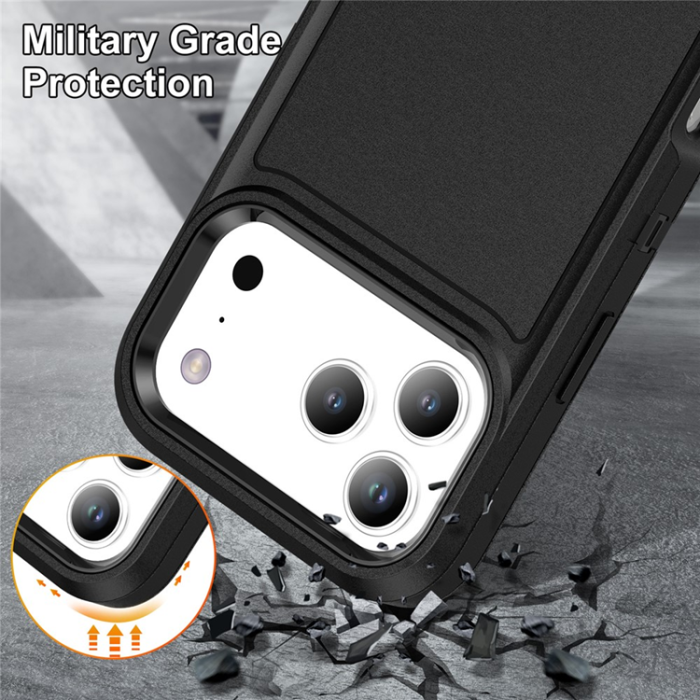 A-One Brand - iPhone 17 Pro Max Mobilskal Kickstand Silikon - Svart