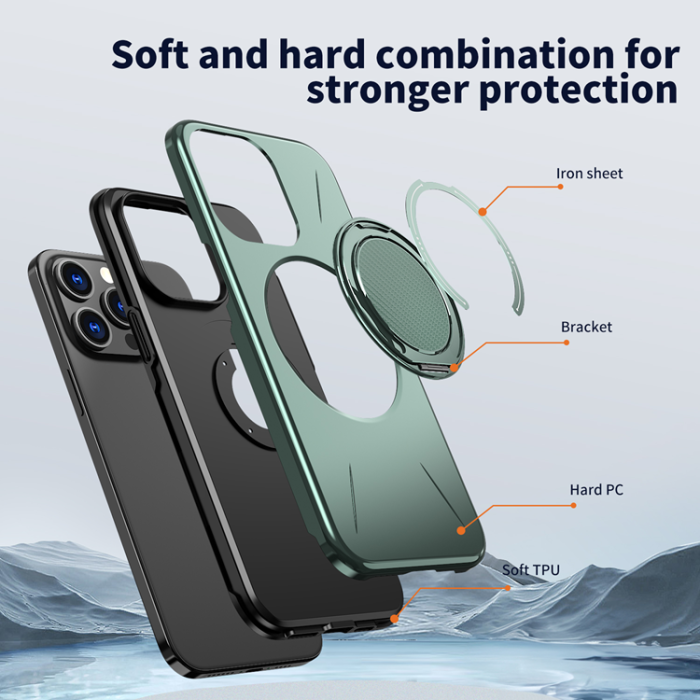 A-One Brand - iPhone 14 Pro Max Mobilskal MagSafe Rotating Kickstand TPU + PC