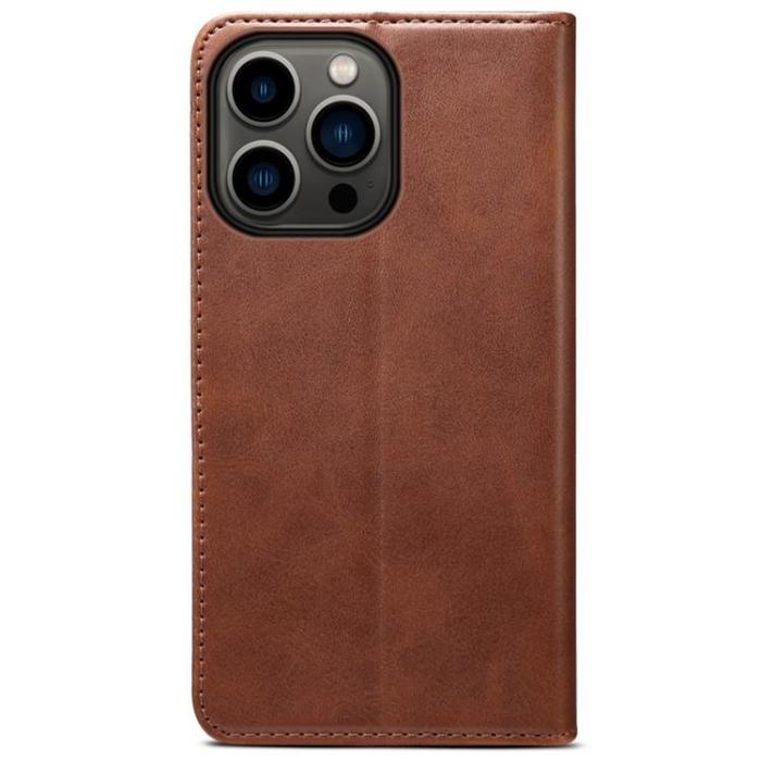 SUTENI - SUTENI iPhone 14 Pro Max Plånboksfodral Textured Surface - Brun