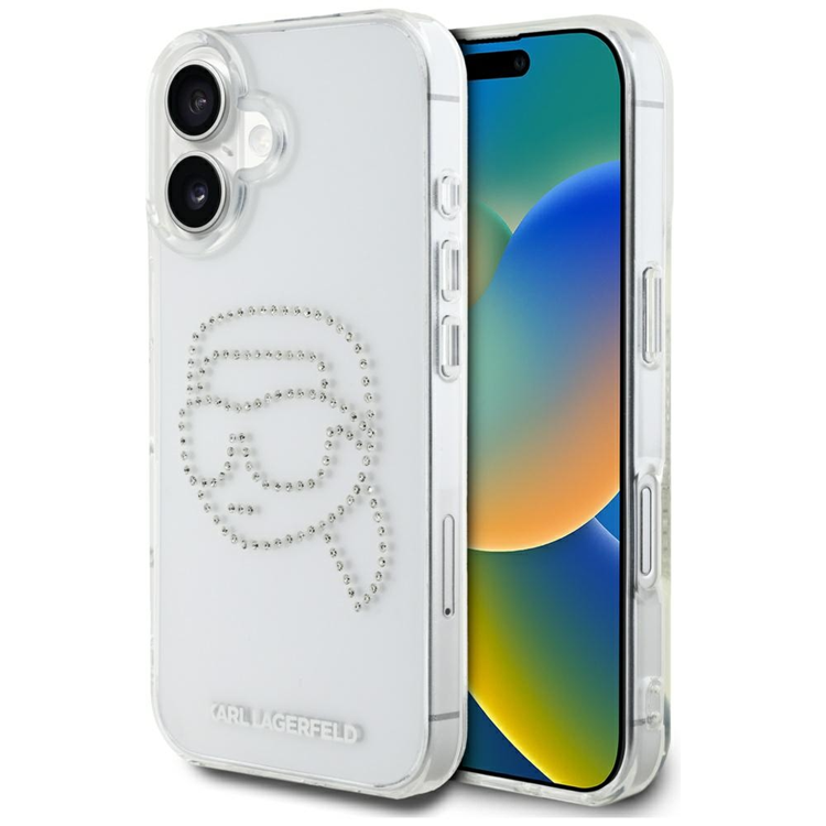 Karl Lagerfeld iPhone 16 Mobilskal Rhinestones Karl Head - Transparent | 2353 | AlltMobil