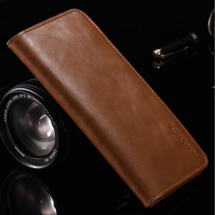 UTGATT - Floveme Universal Pouch Wallet i äkta läder - Brun