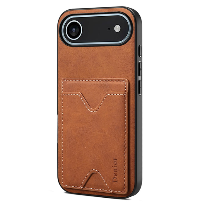 DENIOR - DENIOR iPhone Air Mobilskal Kickstand Korthållare - Brun