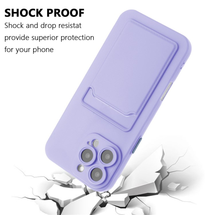 A-One Brand - iPhone 16 Pro Mobilskal Korthållare TPU - Lila