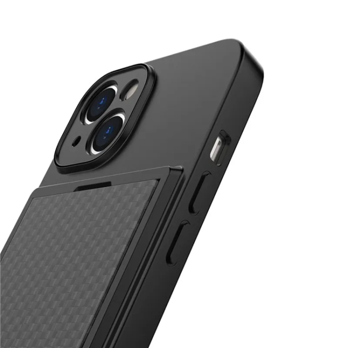 A-One Brand - iPhone 14 Mobilskal Korthållare - Svart