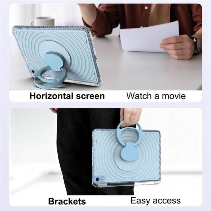 A-One Brand - iPad (2025) / 10.9 (2022) Skal Kickstand Wave Pattern - Babyblå