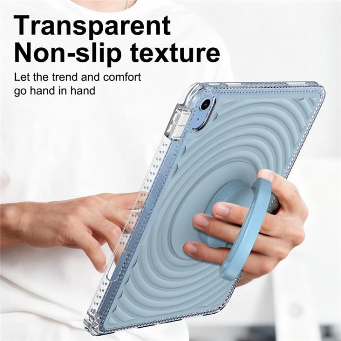 A-One Brand - iPad (2025) / 10.9 (2022) Skal Kickstand Wave Pattern - Babyblå