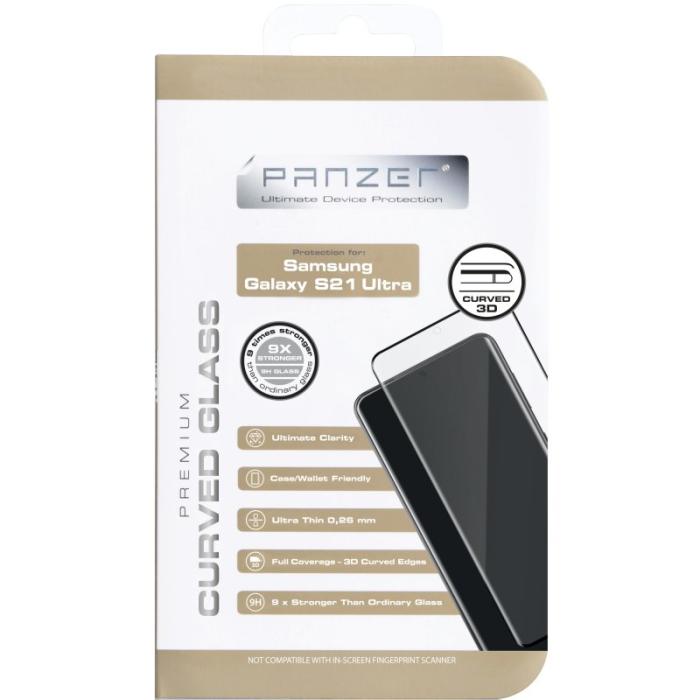 UTGATT1 - Panzer Samsung Galaxy S21 Ultra Curved Glass Black