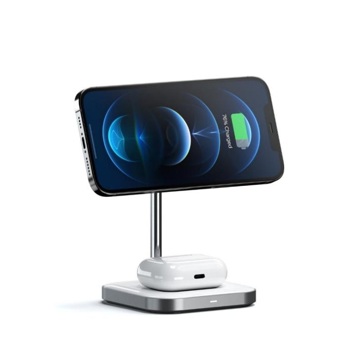 Satechi - SATECHI 2-in-1 Trådlös Laddare Stand Magnetic