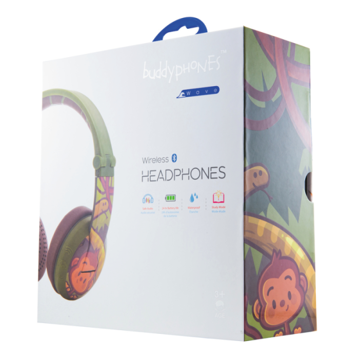 UTGATT5 - BuddyPhones Wave BT Barnhörlurar - Monkey Grön