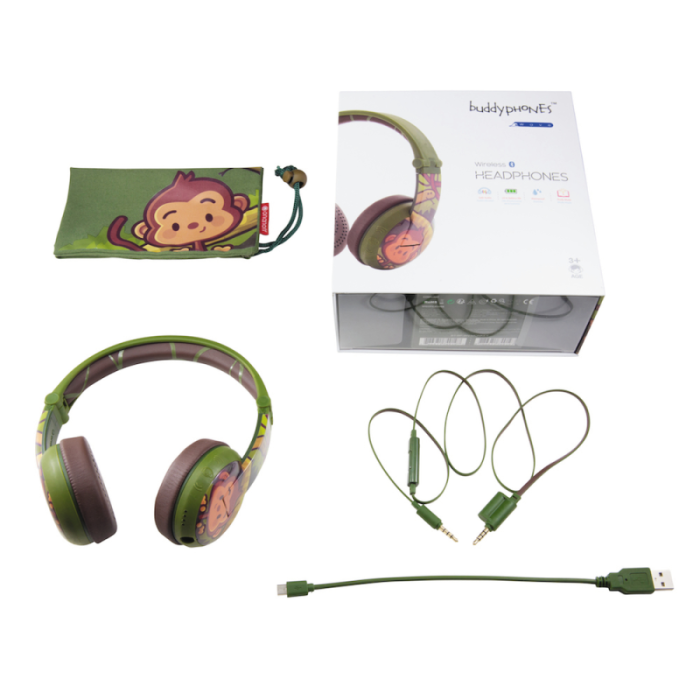 UTGATT5 - BuddyPhones Wave BT Barnhörlurar - Monkey Grön