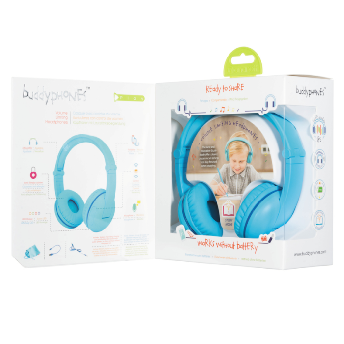 BuddyPhones - BuddyPhones Play BT Kids hörlurar - Glaciär Blå