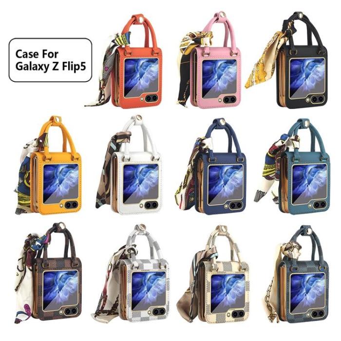 OEM - Galaxy Z Flip 5 Mobilskal Handväska - Orange