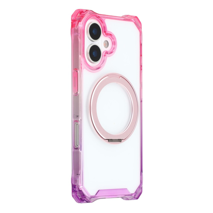 A-One Brand - iPhone 17 Mobilskal MagSafe Ring Kickstand - Rosa / Lila