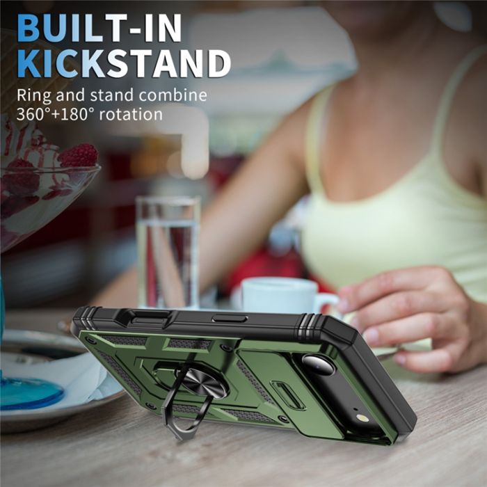 A-One Brand - iPhone Air Mobilskal Slide Camshield Kickstand - Armégrön