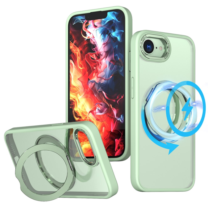 OEM - iPhone 16e Mobilskal MagSafe TPU + Acrylic Kickstand - Grön