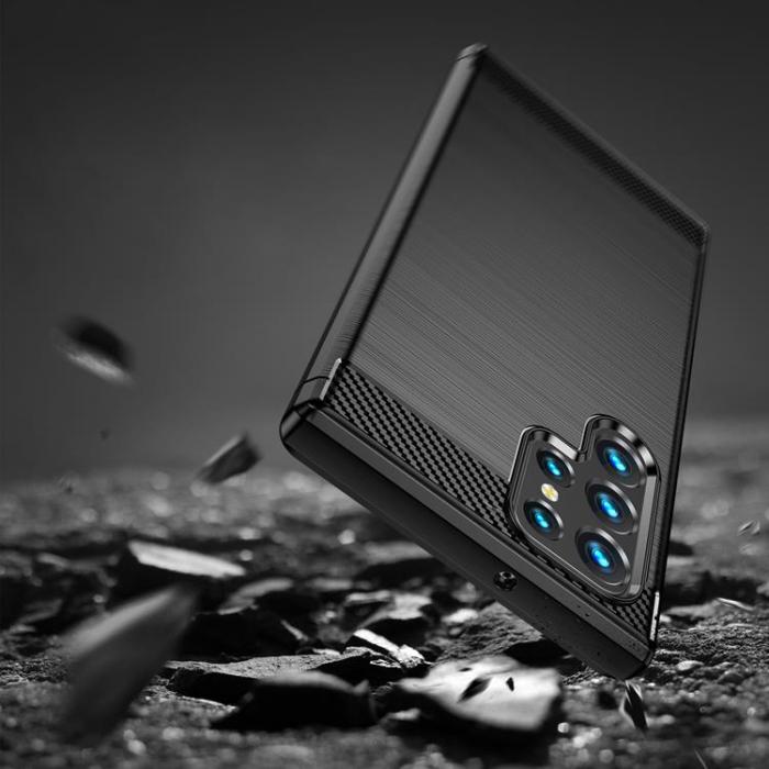 OEM - Galaxy S23 Ultra Skal Carbon Silicone Flexible - Svart