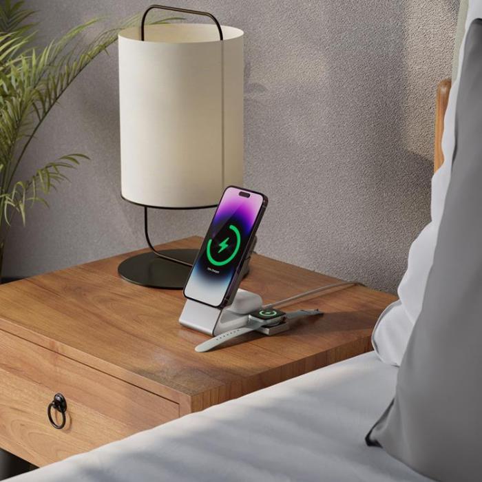 ALOGIC - ALOGIC 3-in-1 Trådlös Laddare Magsafe iPhone - Apple Watch - AirPods - Vit