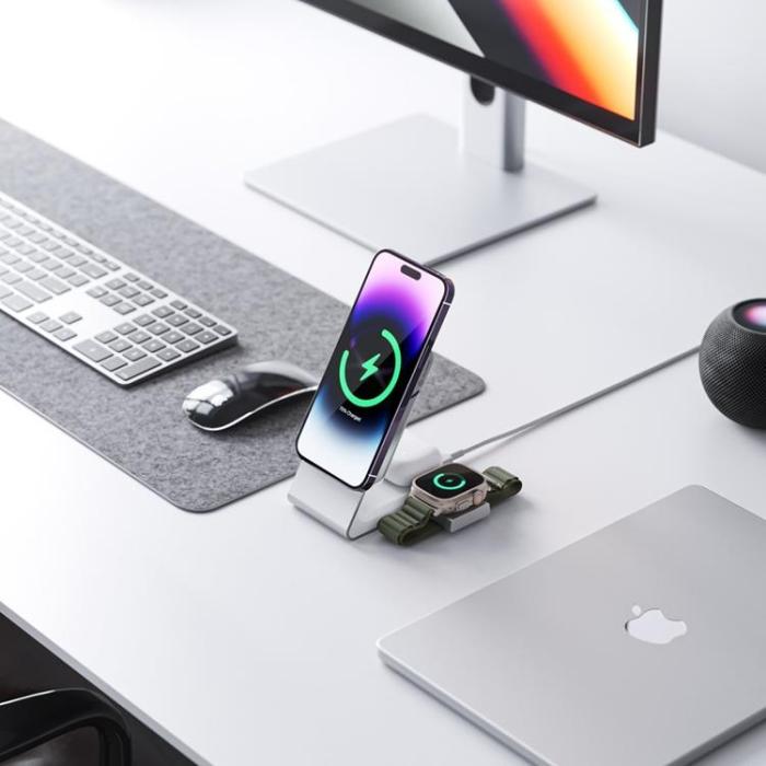 ALOGIC - ALOGIC 3-in-1 Trådlös Laddare Magsafe iPhone - Apple Watch - AirPods - Vit
