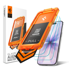 Spigen - [3-Pack] Spigen iPhone 17 H&auml;rdat Glas Sk&auml;rmskydd Slim