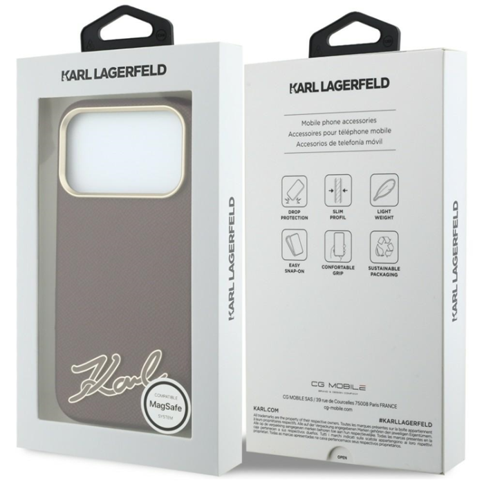 KARL LAGERFELD - Karl Lagerfeld Mobilskal För iPhone 18 Pro/17 Pro Magsafe Grained Resin