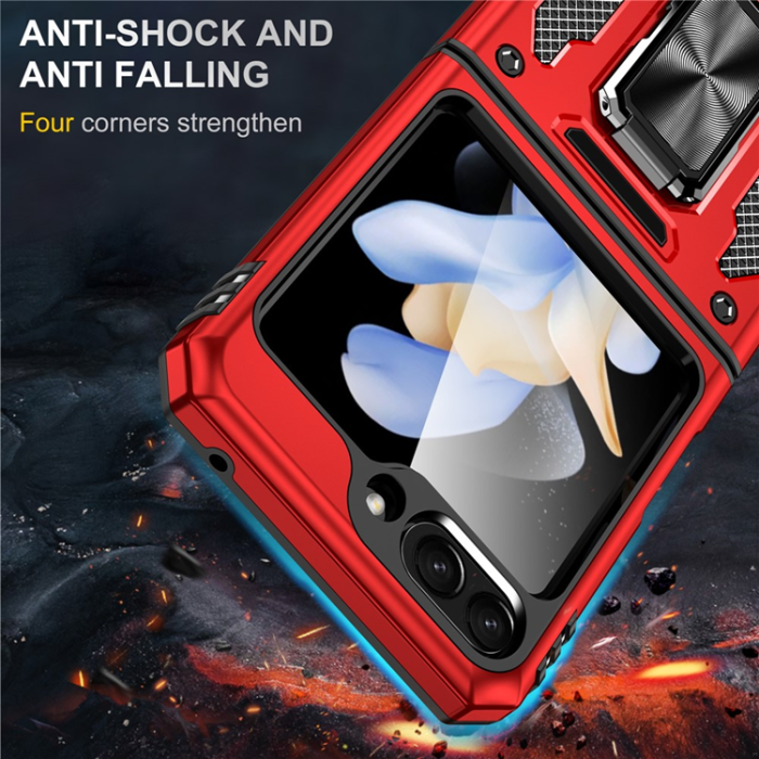A-One Brand - Galaxy Z Flip7 FE/Z Flip6 Mobilskal Armor Kickstand - Röd