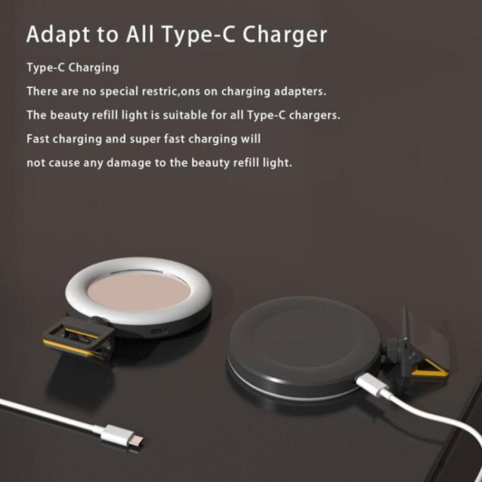 OEM - Laptop Mobil Clip-on Fyllningslampa 600mAh Sminkspegel SP-SJBGD